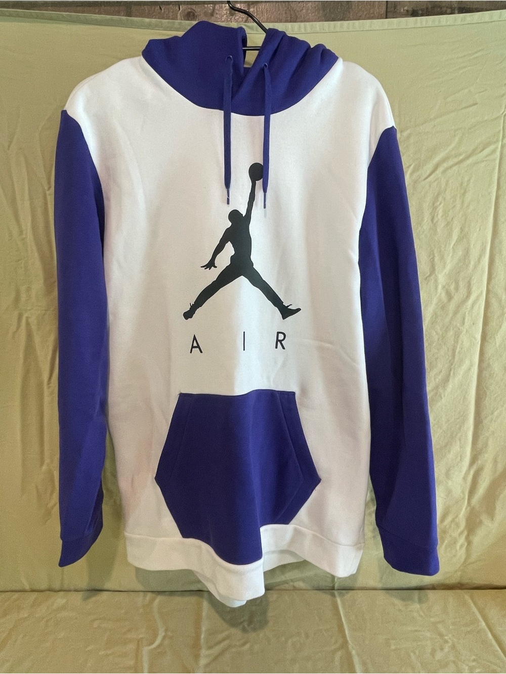Jordan White and Purple Zip-Up Hoodie with Jumpman Logo
